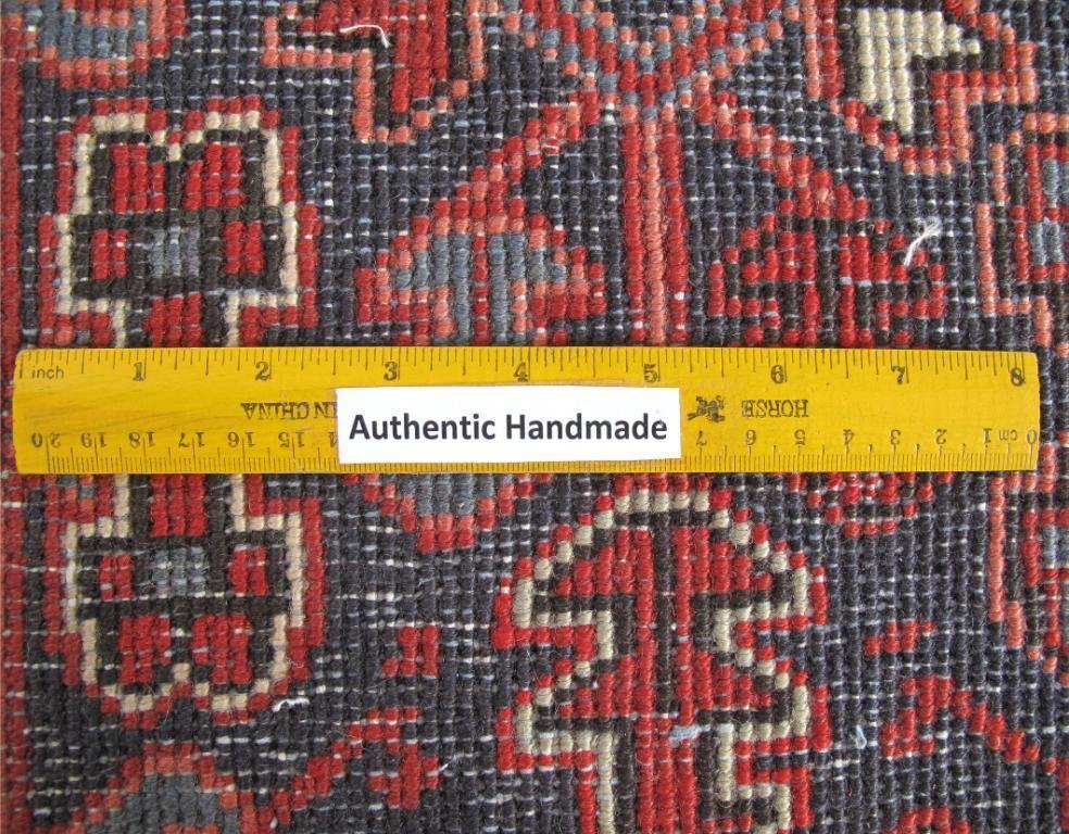 10 x 12.4 hand-knotted Heriz-style wool rug, alternate angle 1