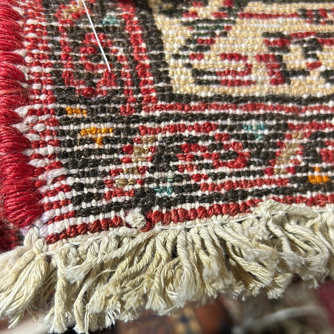 Hamadan-style multi runner, pile texture showing wool depth