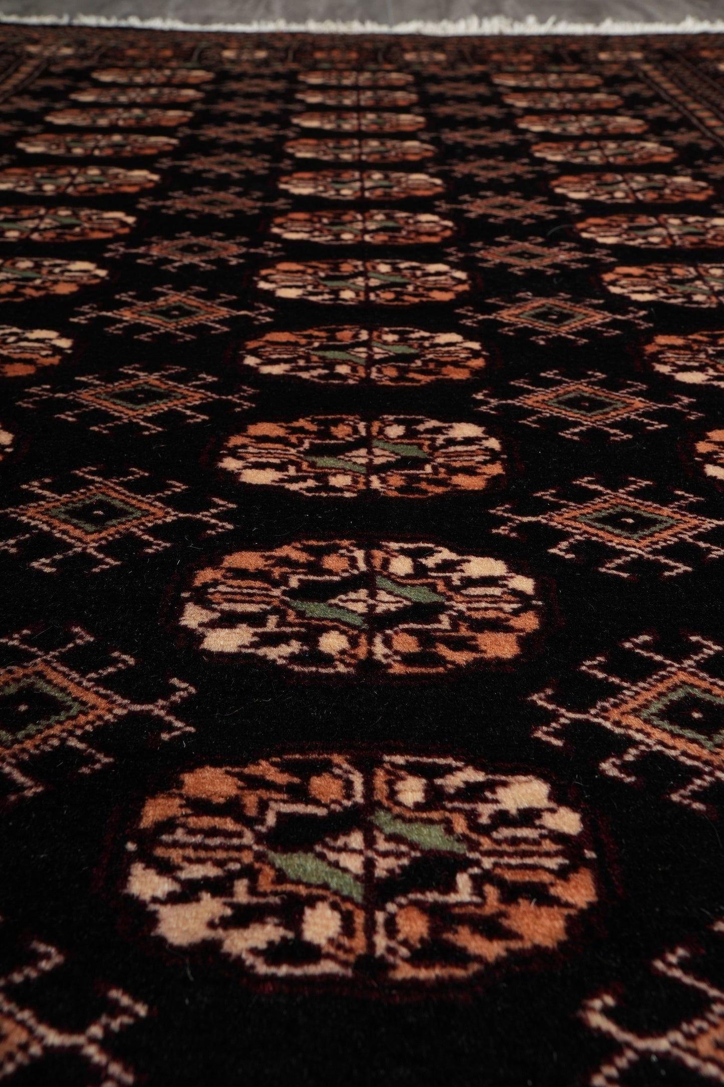 4 x 6 hand-knotted bokhara wool rug, alternate angle 3