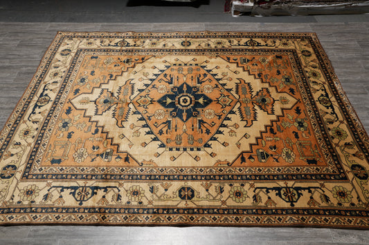 Afghan Chechen Kazak rug, central medallion close-up with dense tribal geometry