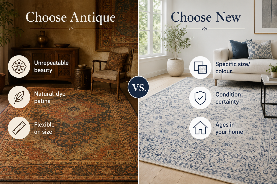Antique vs New Hand-Knotted Rugs: What's Worth It?