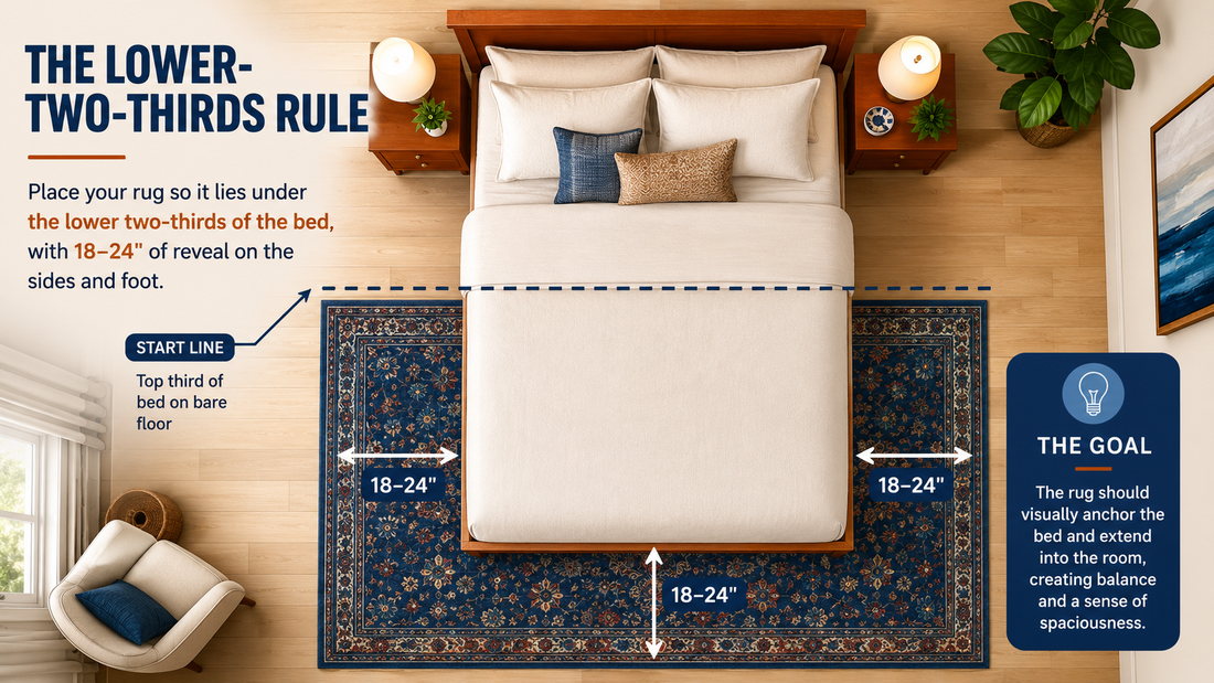 Bedroom Rug Placement: Under the Bed, Nightstands & More