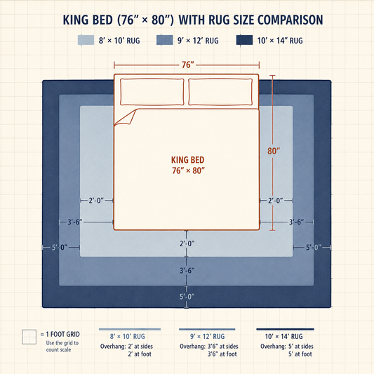 What Size Rug Fits Under a King Bed? Complete Guide