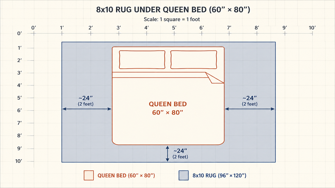 What Size Rug for a Queen Bed? 8x10 vs the Rest