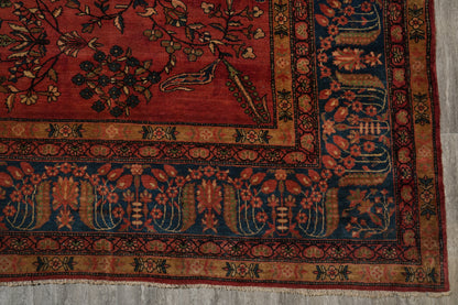 Antique Kashan-style rug, floral arabesque detail in the field