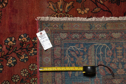 Antique Kashan-style rug, environment shot showing palace-room scale