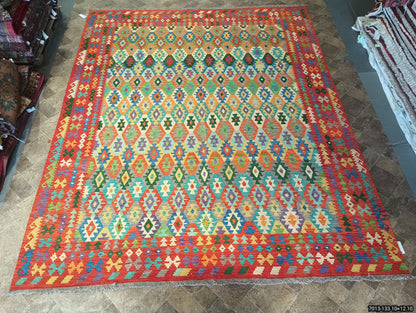 Double-sided Kilim, central geometric motif close-up