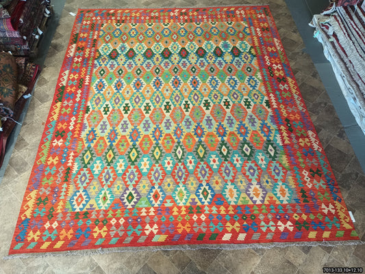 Double-sided Kilim, central geometric motif close-up