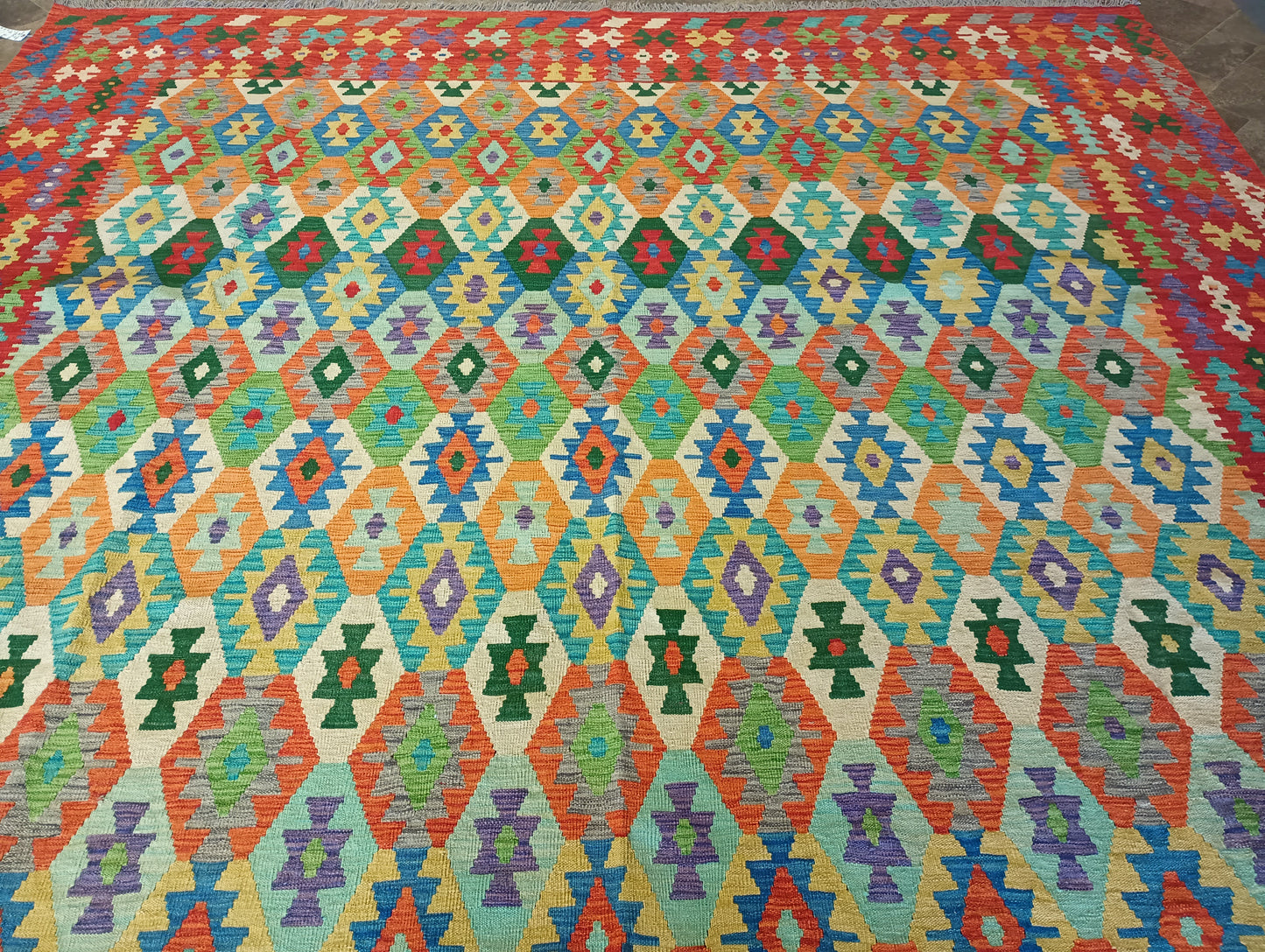 Double-sided Kilim, border pattern close-up