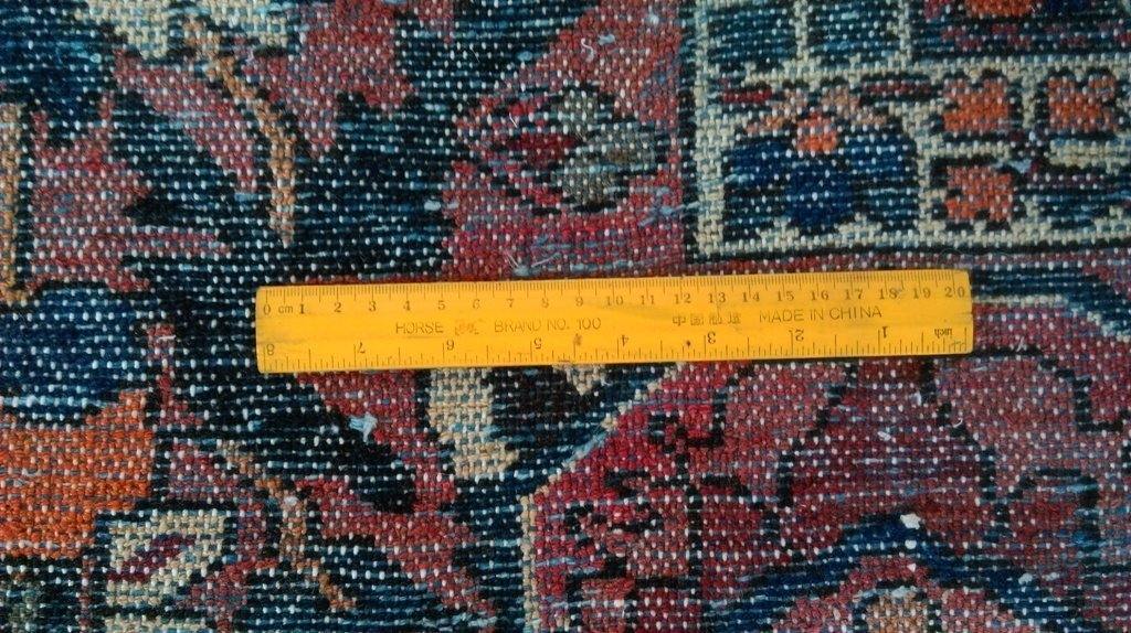 10 x 12.5 hand-knotted Bakhtiar-pattern wool rug, alternate angle 1