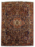 10 x 12.5 hand-knotted Bakhtiar-pattern wool rug, top view