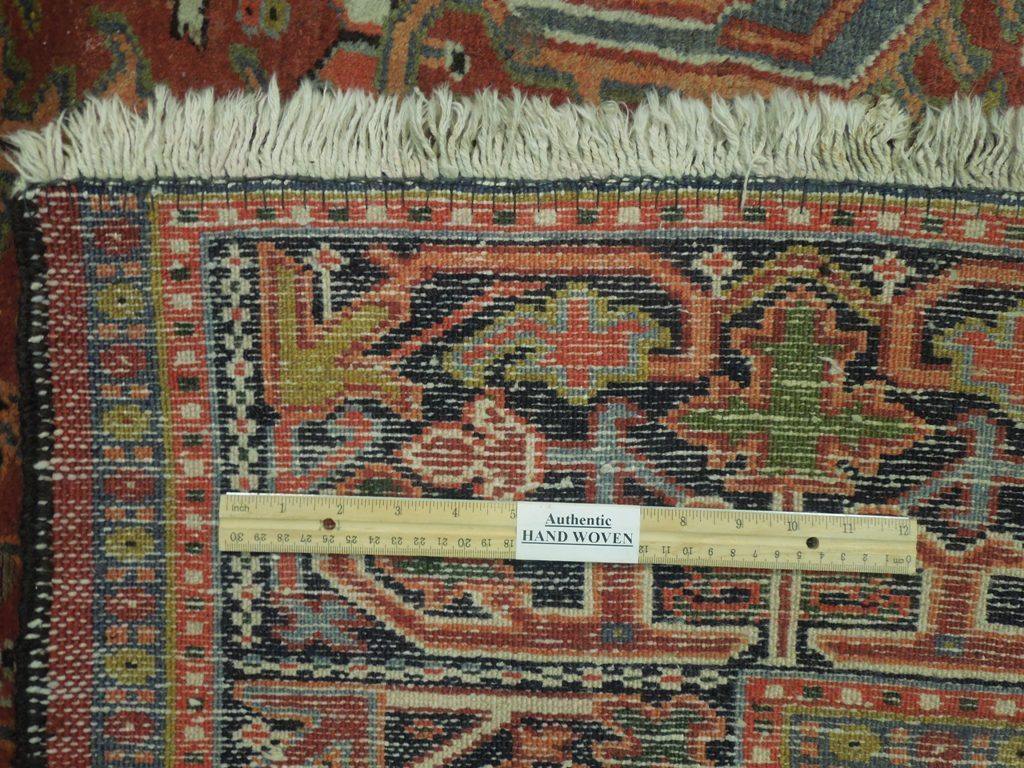 10 x 12.6 hand-knotted Heriz-style wool rug, alternate angle 2