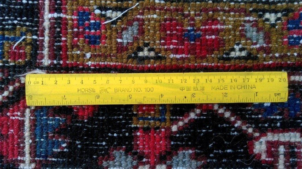 10 x 12.8 hand-knotted Heriz-style wool rug, alternate angle 1