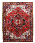 10 x 12.8 hand-knotted Heriz-style wool rug, top view