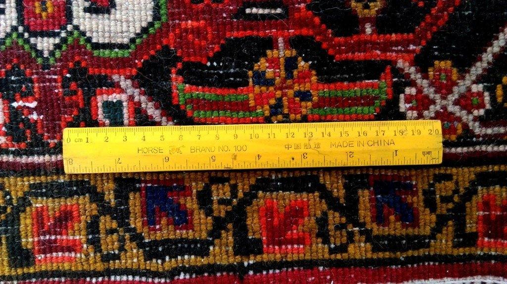 10 x 12.8 hand-knotted Heriz-style wool rug, alternate angle 1