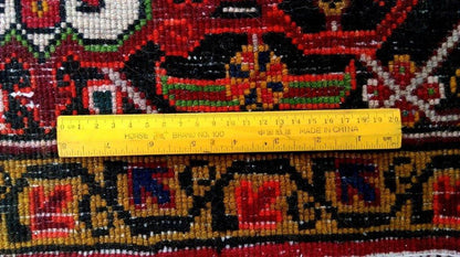 10 x 12.8 hand-knotted Heriz-style wool rug, alternate angle 1