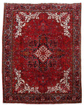 10 x 12.8 hand-knotted Heriz-style wool rug, top view