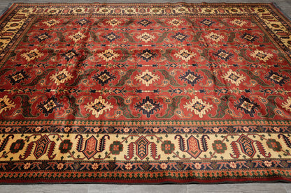 Afghan Shirvan-Kargahi Kazak rug, central tribal medallion close-up