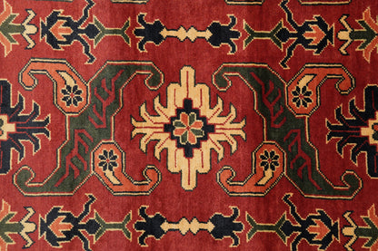 Afghan Shirvan-Kargahi Kazak rug, corner motif close-up
