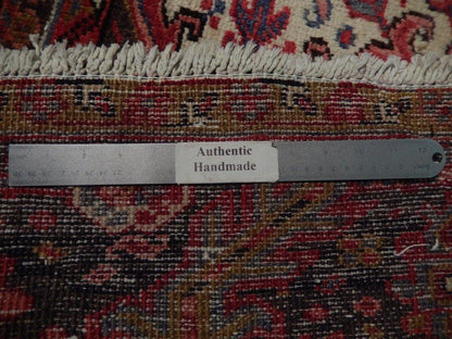 Semi-antique Heriz-style wool rug, alternate angle showing full layout