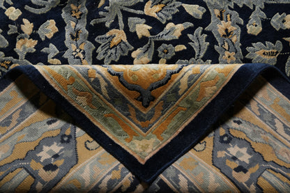 Nepali dark blue rug, secondary motif detail