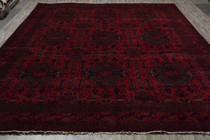 Afghan Khal Mammadi oversize rug, ivory border pattern close-up