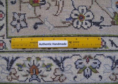 Signed Kashan-style palace rug, corner motif with floral arabesques