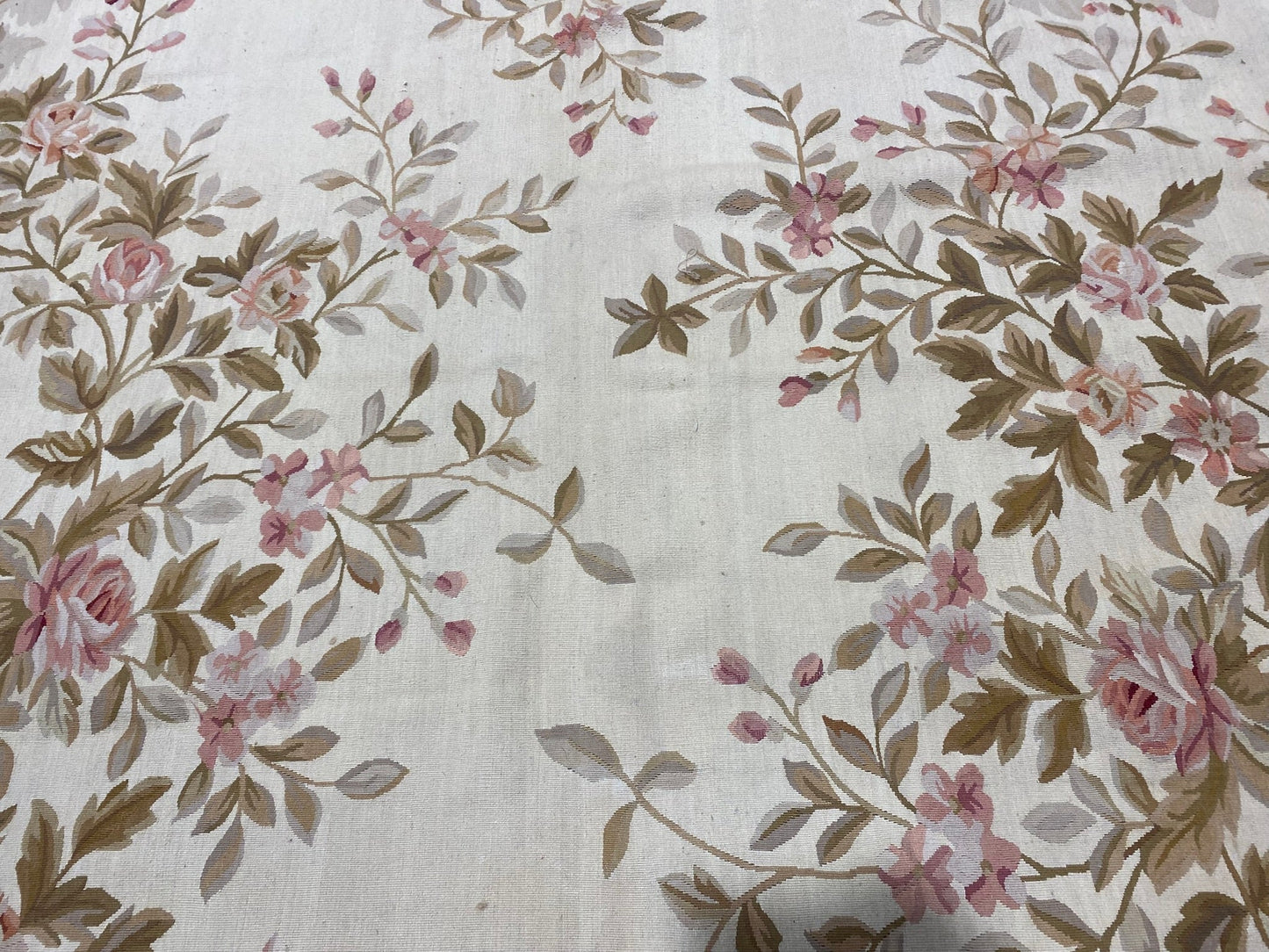 Aubusson floral rug, third floral motif close-up