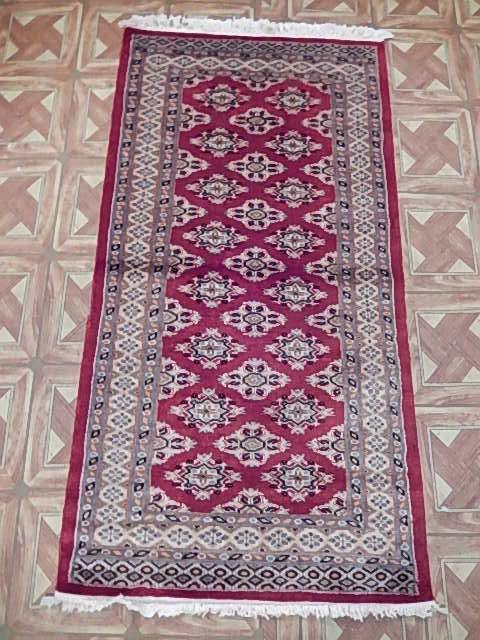 Jaldar Bokhara small rug, tight knot density detail