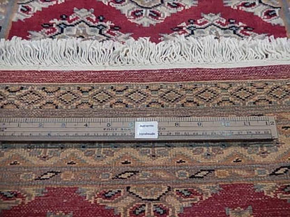 Jaldar Bokhara small rug, pile texture showing fine Turkmen knots