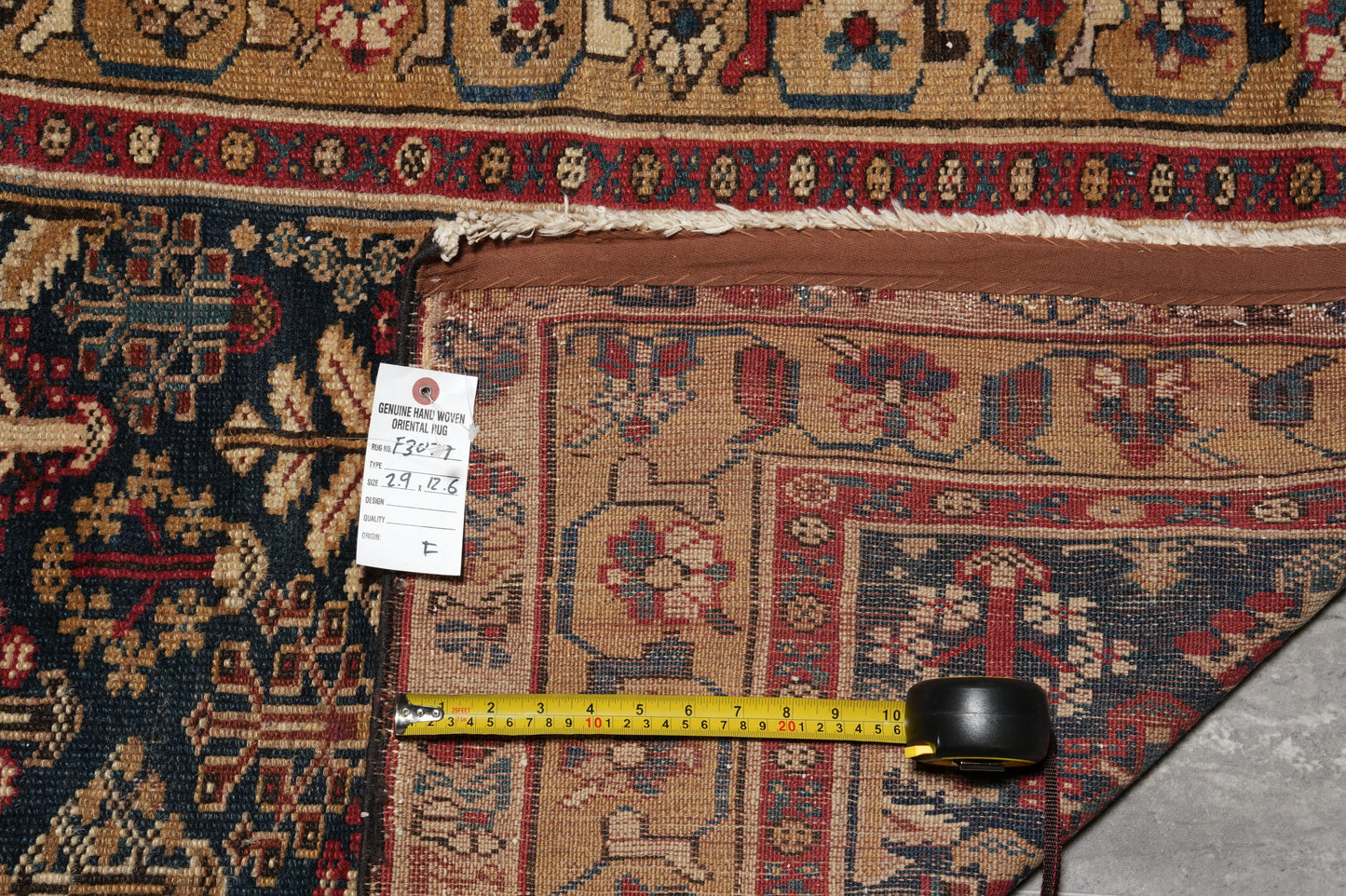 Antique 1940s Joshagan-pattern runner, pile texture showing aged wool patina