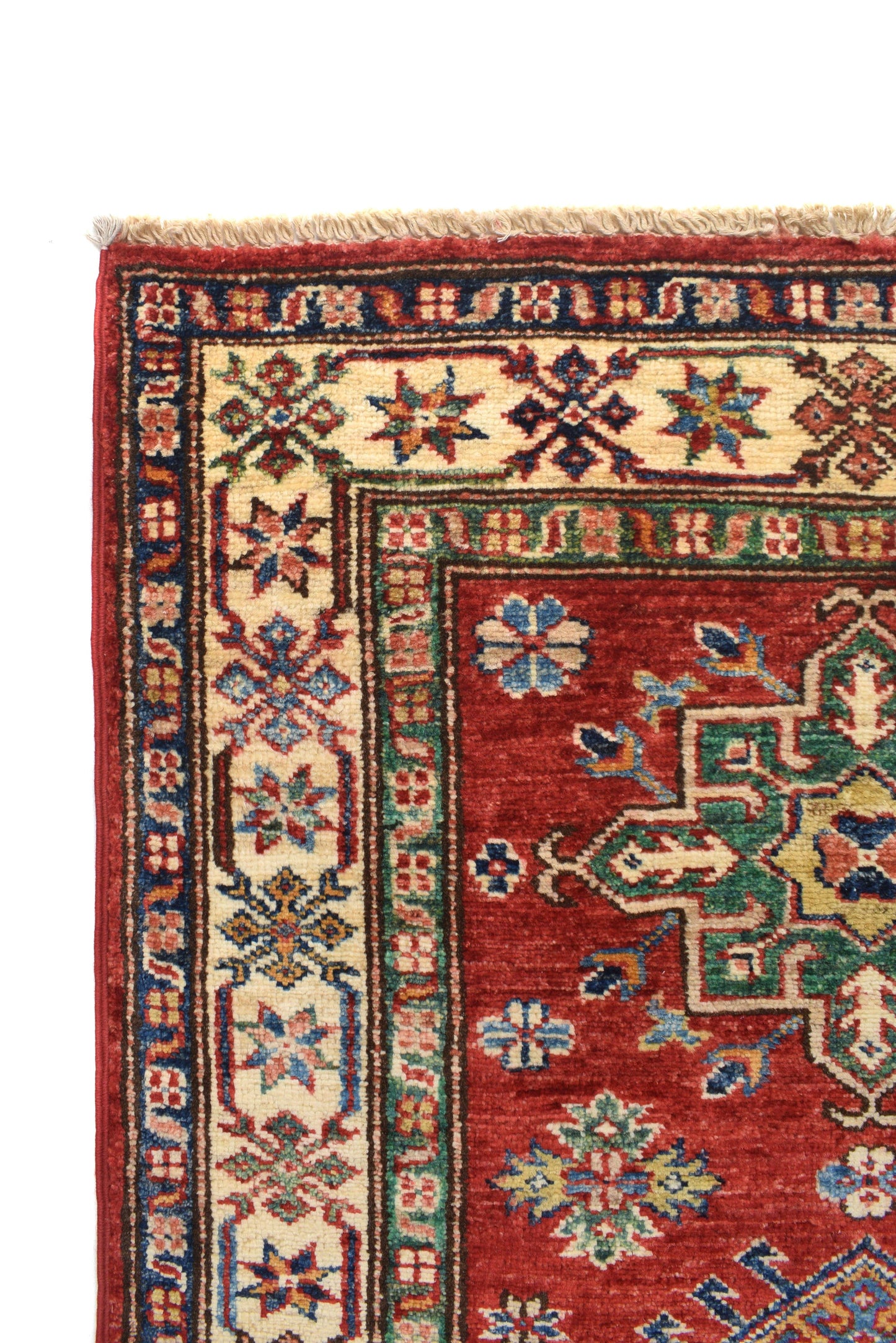 Super Kazak runner, repeating tribal motif close-up