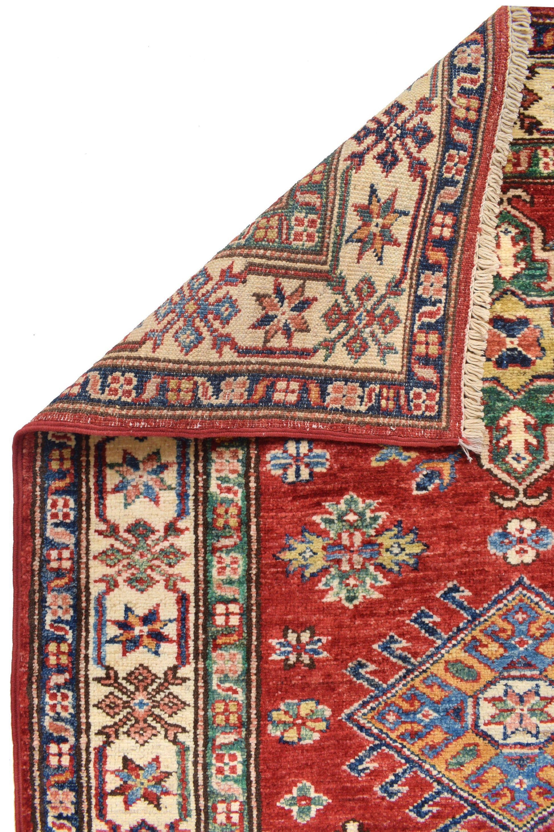Super Kazak runner, mid-length pattern showing color progression