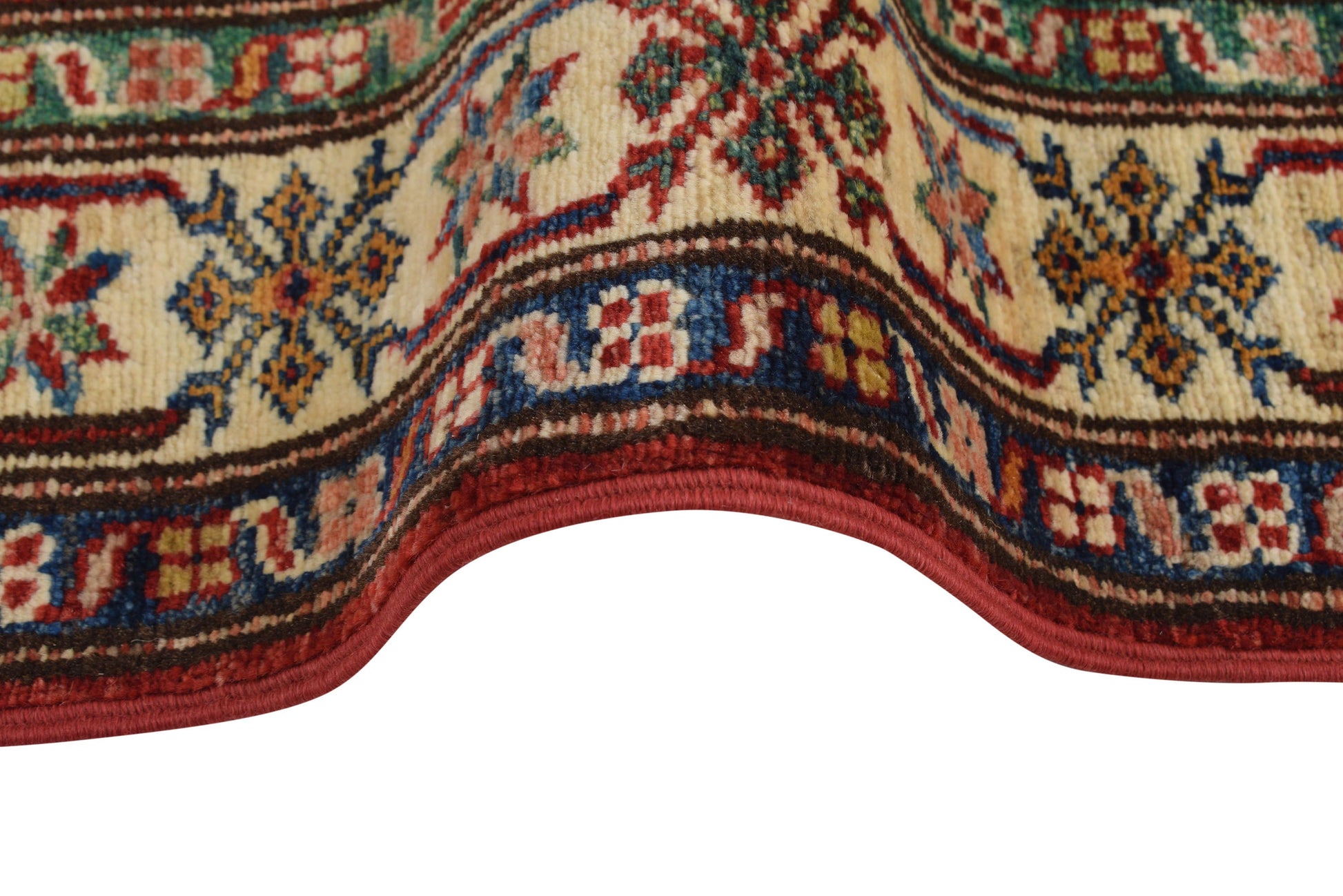 Super Kazak runner, pile texture showing chunky wool