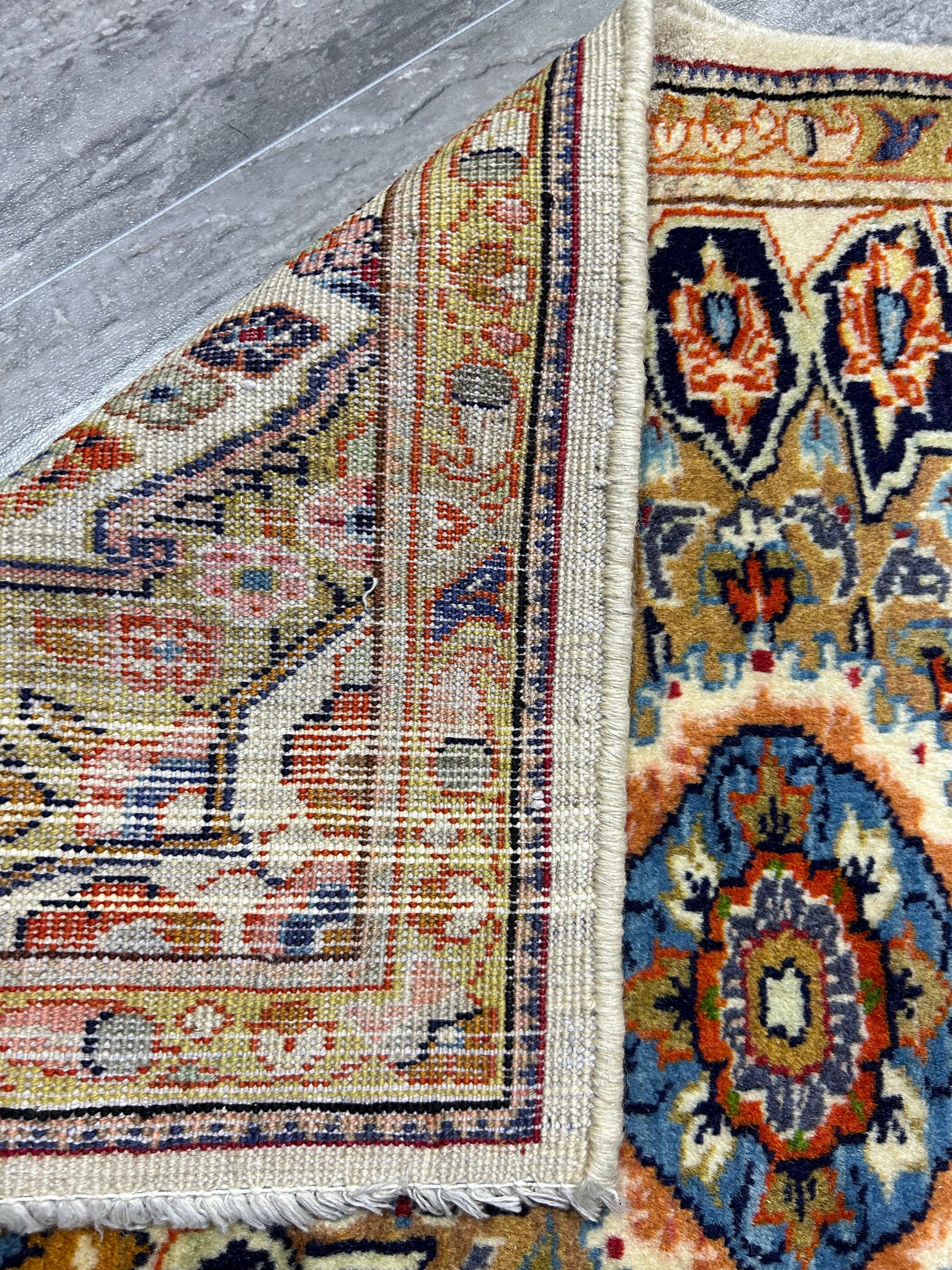 2 x 3 hand-knotted hamadan-style wool rug, alternate angle 2