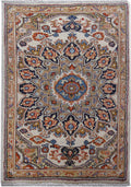 2 x 3 hand-knotted hamadan-style wool rug, top view