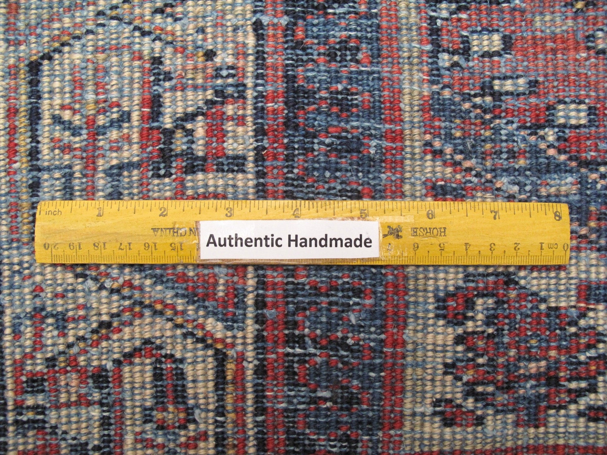 Mahal-style tribal rug, pile texture and color depth close-up