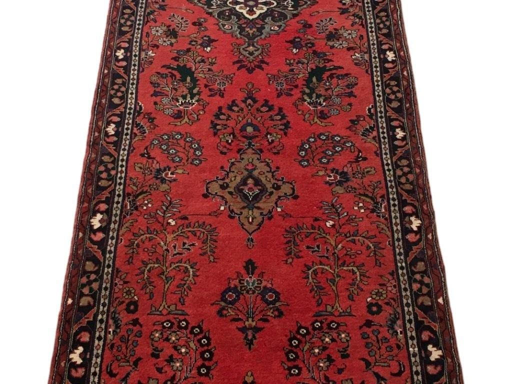 Hamadan-style long runner, mid-length pattern showing repeating motifs
