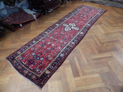 Hamadan-style floral runner, mid-length floral motif close-up