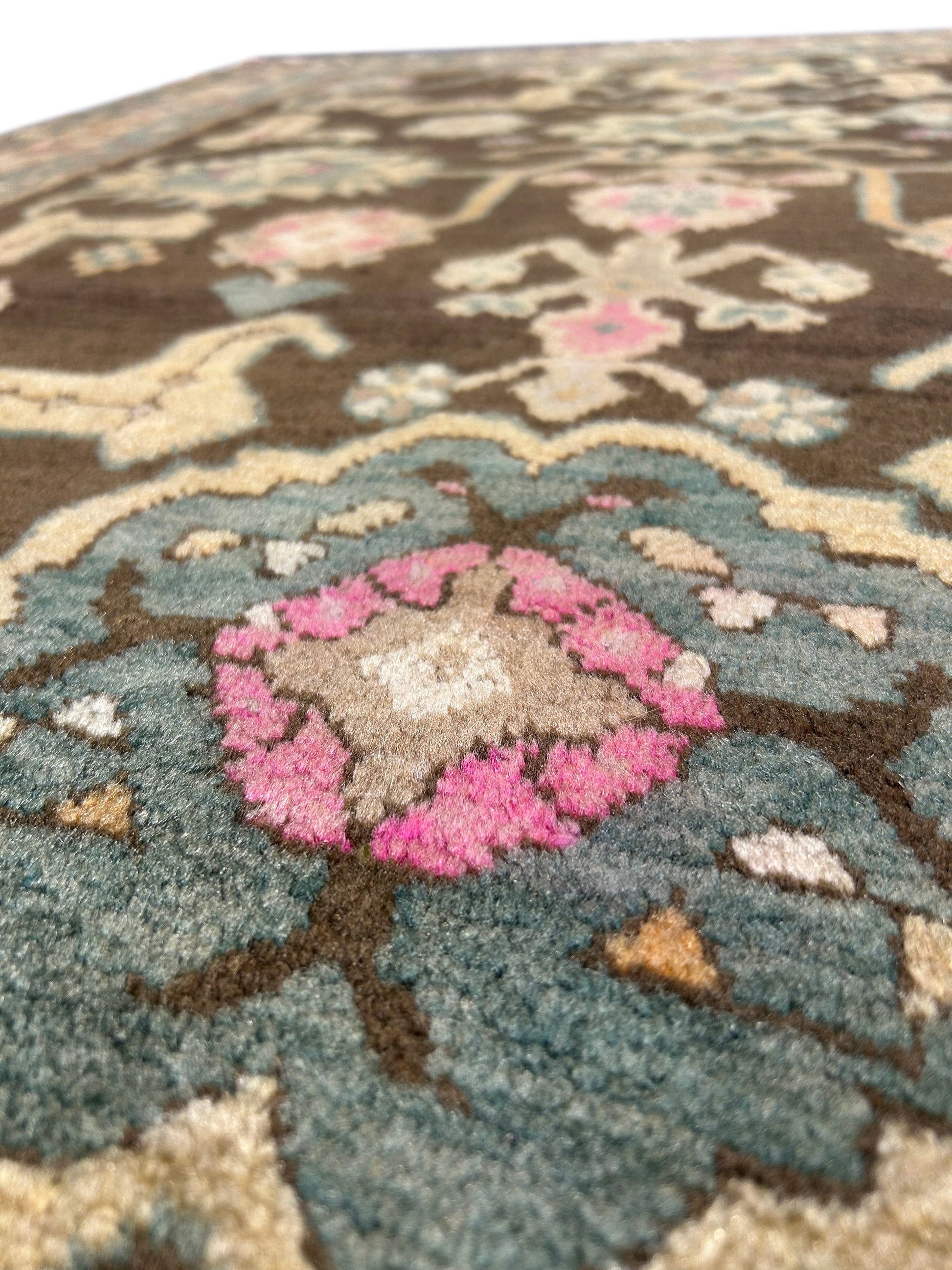 3.8 x 6.4 hand-knotted kazak wool rug, full layout view