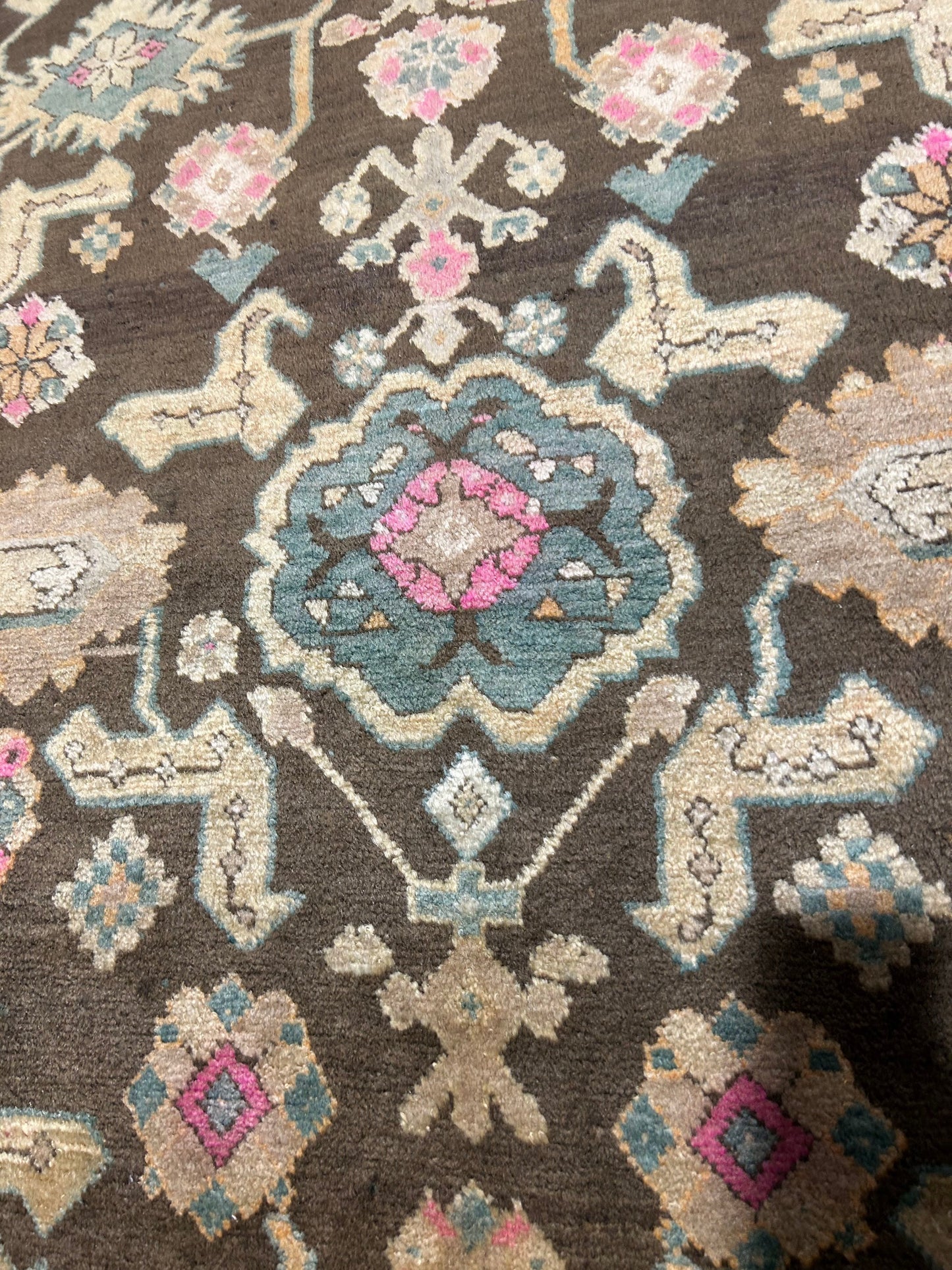 3.8 x 6.4 hand-knotted kazak wool rug, alternate angle 1