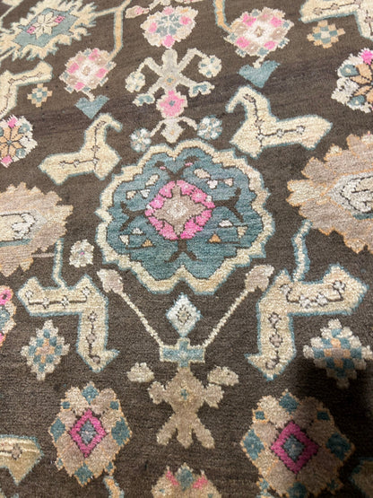 3.8 x 6.4 hand-knotted kazak wool rug, alternate angle 1