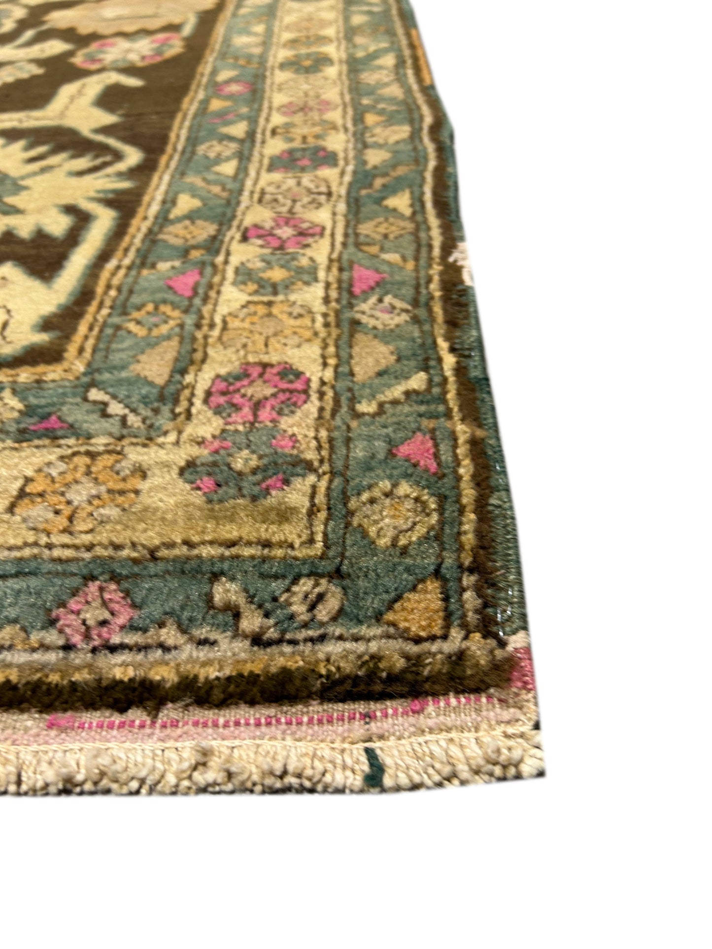 3.8 x 6.4 hand-knotted kazak wool rug, alternate angle 2