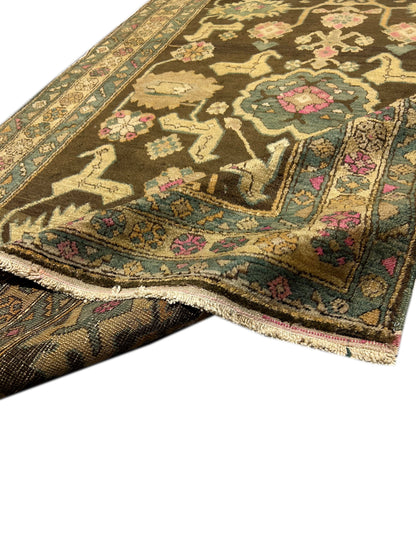 3.8 x 6.4 hand-knotted kazak wool rug, alternate angle 3