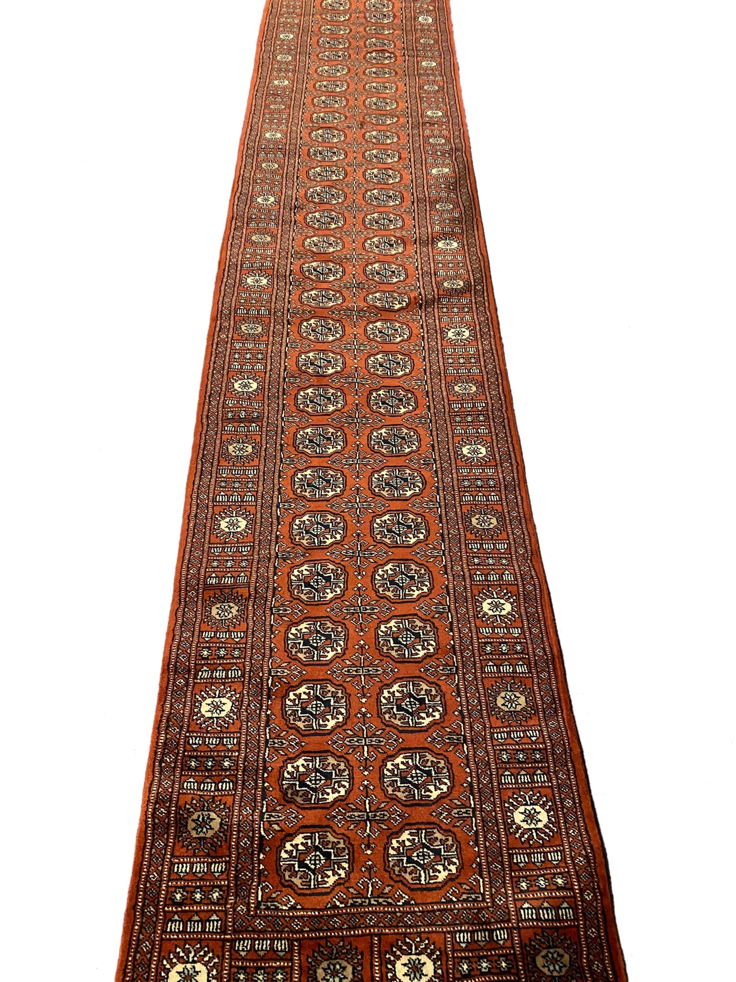 Bokhara 18-foot runner, early mid-length pattern detail