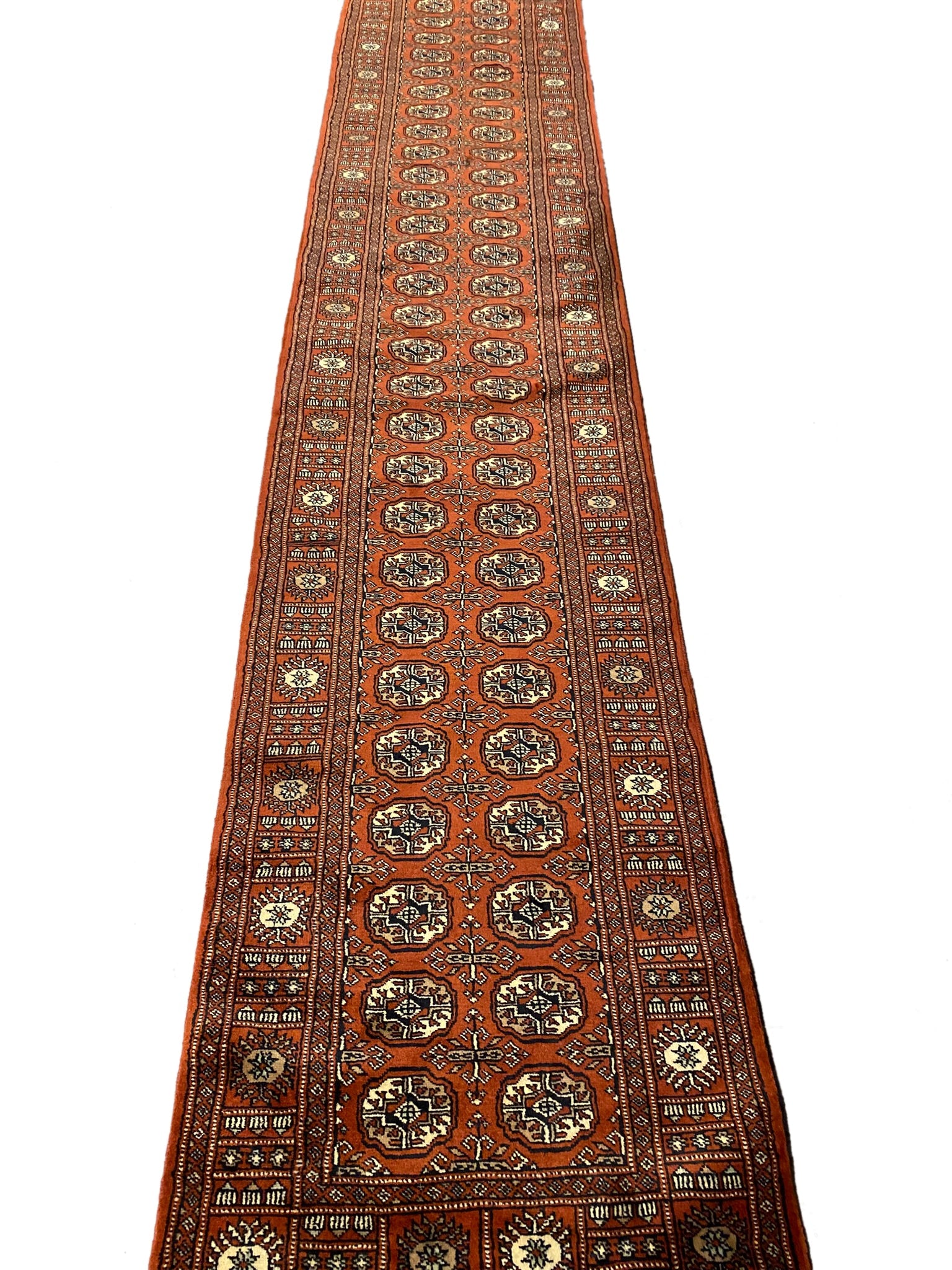 Bokhara 18-foot runner, early mid-length pattern detail