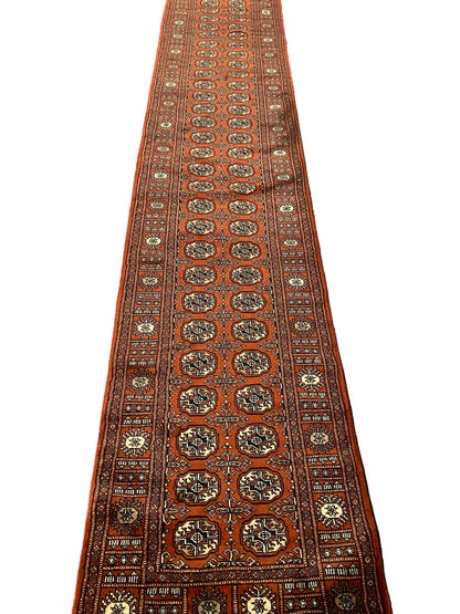 Bokhara 18-foot runner, early mid-length pattern detail
