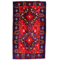 3 x 5.3 hand-knotted baluch tribal wool rug, top view