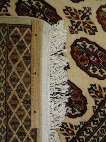 3 x 5 hand-knotted bokhara wool rug, alternate angle 2