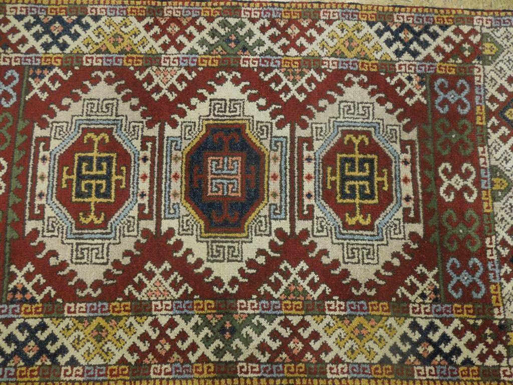 3 x 5 hand-knotted kazak wool rug, full layout view